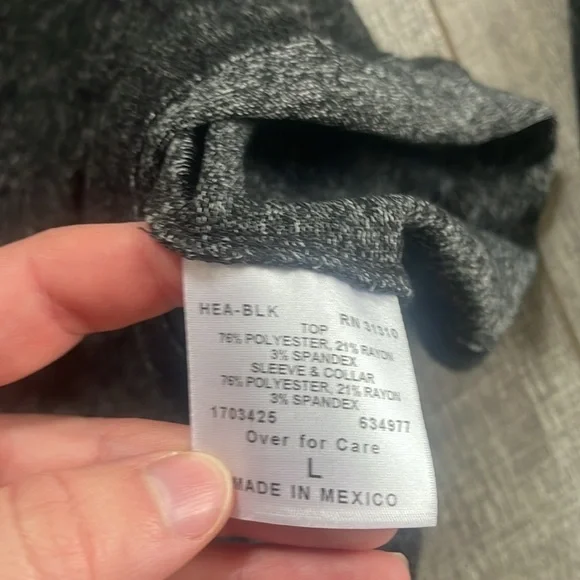 Nordstrom Fortune and Ivy Size Large Black Cowl Neck Sweater Shirt New With Tags - Picture 4 of 5